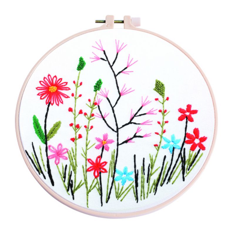 Diy Borduurwerk Bloem Handwerk Handwerken Voor Beginner Kruissteek Ambachten Hand-Gestikt Decor Schilderen Borduren Home Deco: A
