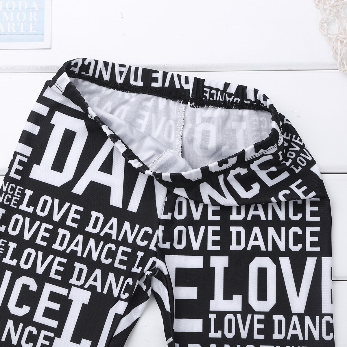 Bambini ragazze bambini lettere Leggings stampati pantaloni collant festa danza Performance Costume Sport Fitness pantaloni da palestra Costume