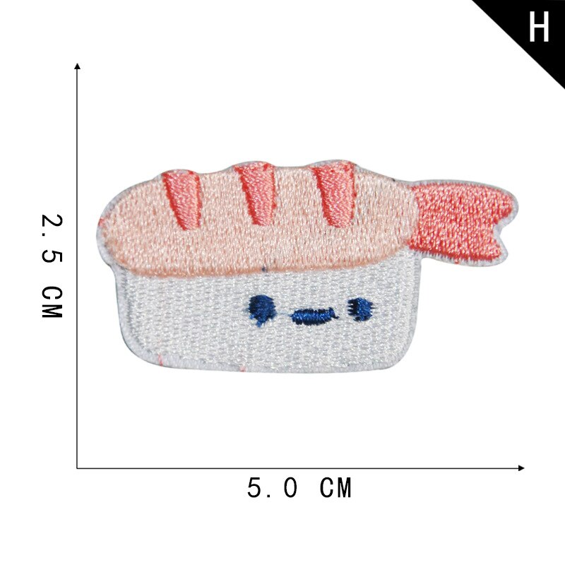 Octopus Sushi Pizza Borduren Patch Strijken Op Japanse Voedsel Leuke Applicaties Kleding Stickers Badges Voor Tassen Schoenen Plakboek: H