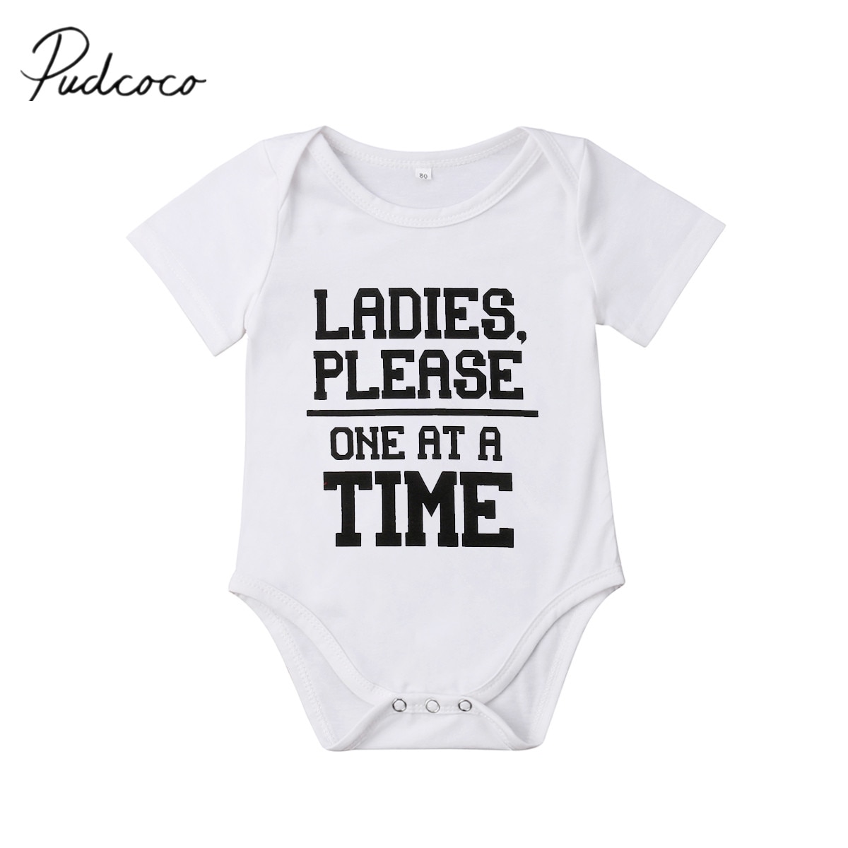 Brand Newborn Infant Baby Girls Boys Summer Jumpsuits Letter Print Short Sleeve White Cotton Brief Bodysuits Playsuit