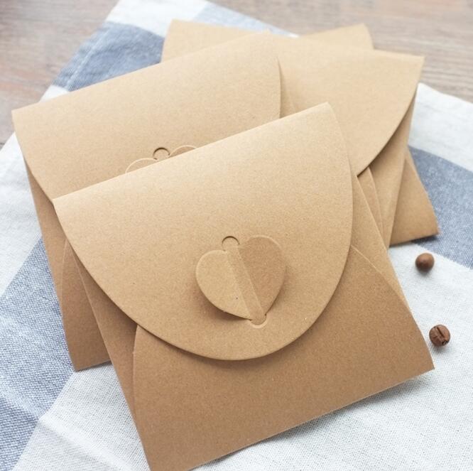 5pcs/lot Vintage CD Optical Disc Envelope Kraft Paper CD Bag DIY Envelope Wedding