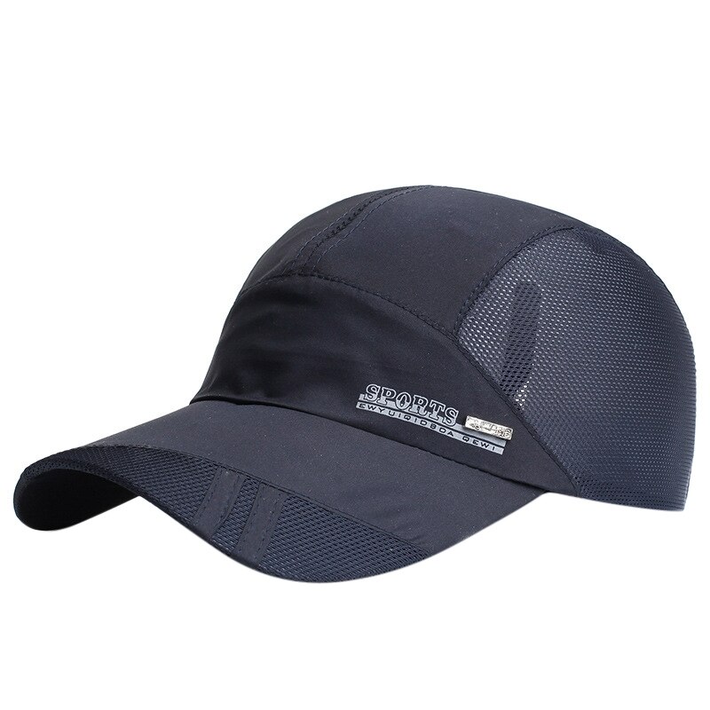 draussen-lauf-, Baseball- und tenniskappe für herren, Gittergewebe-mütze, schnelltrocknend, snapback-verschluss, lauf- und sportmütze: Marineblau