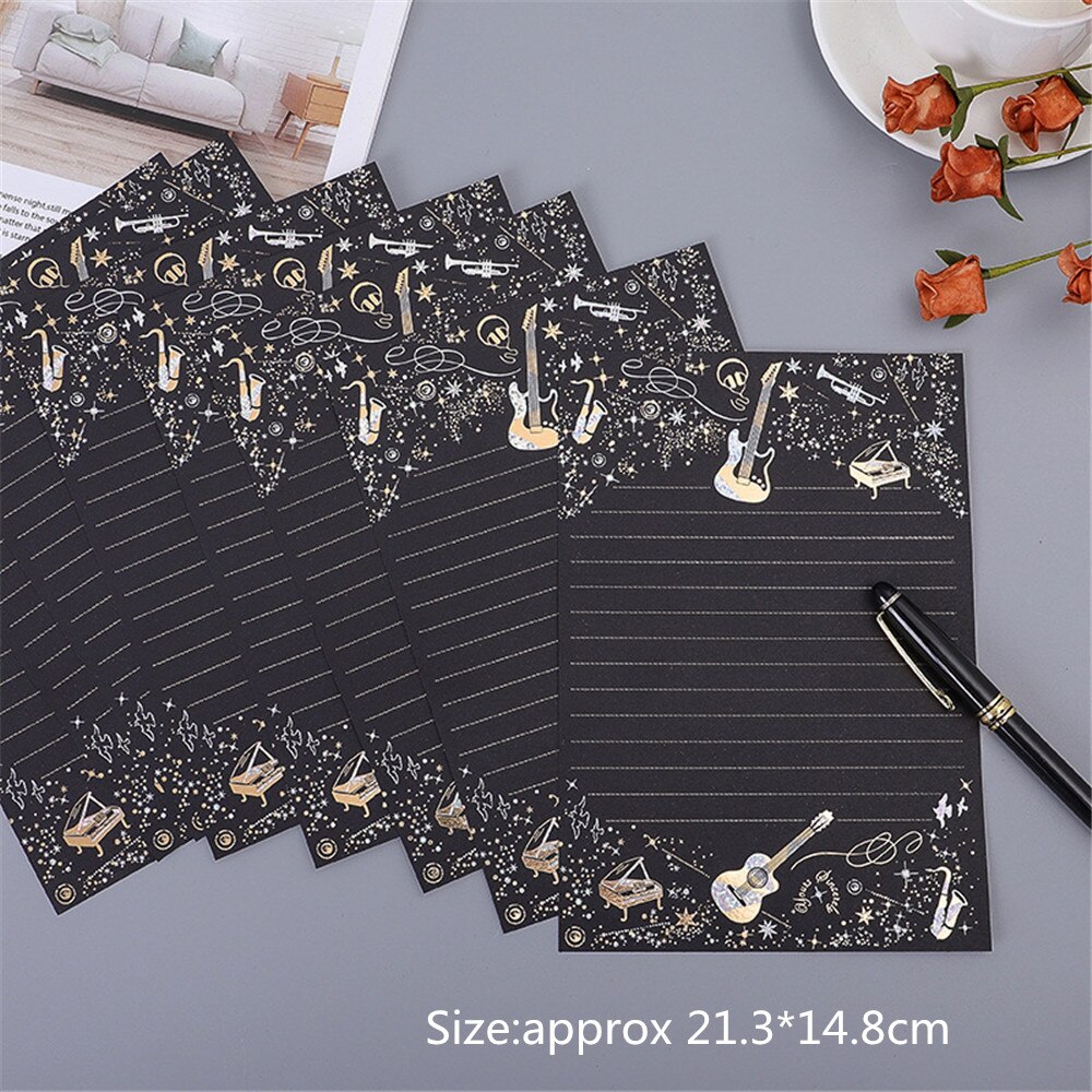 8 Sheets Kraft Vintage Writing Paper Flower Brown Letter Paper Romantic Greeting Letter Paper Writing Paper: A