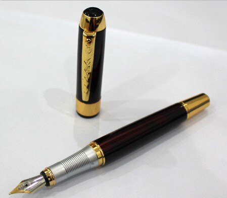 Silver Fountain Pen JINHAO 250 F Nib Silver Trim Removable Ink Converter: S