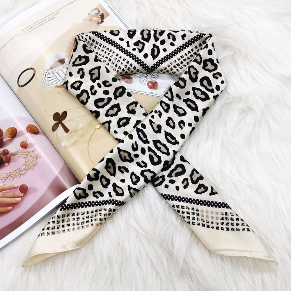 Silk Skinny Bag Scarf for Women Print Neck Scarves Head Band Long Ribbon Hairband Scarfs Accessories