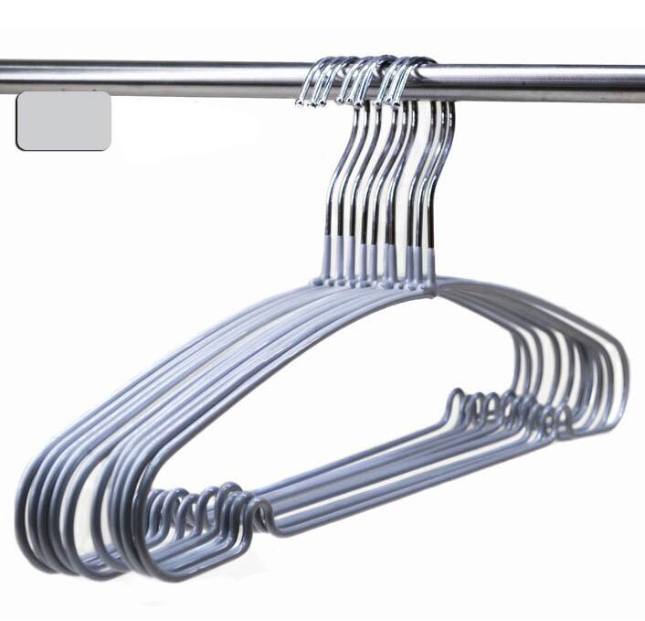 Cukierki kolor powlekane tworzywem metalowy wieszak na ubrania, antypoślizgowy stojak (20 części/partia): szary