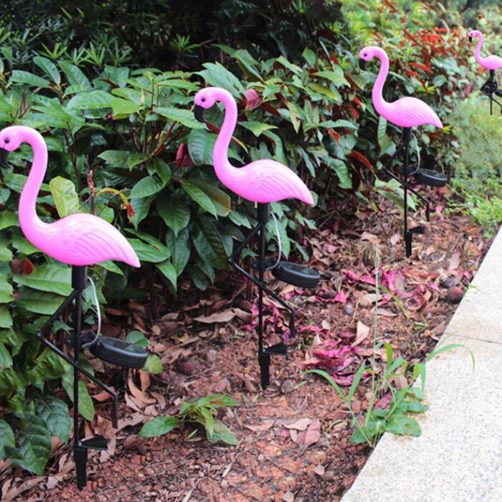 Solar flamingo pæl lys lanterne sol drevet gang lys vandtæt udendørs sol lys plæne gård lampe til haven terrasse