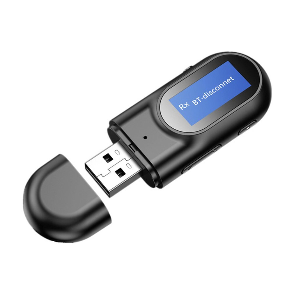 Wireless 5.0 Receiver LCD Display Audio Receiver Transmitter USB Dongle 3.5MM 3.5 AUX Wireless Adapter For TV PC: Default Title