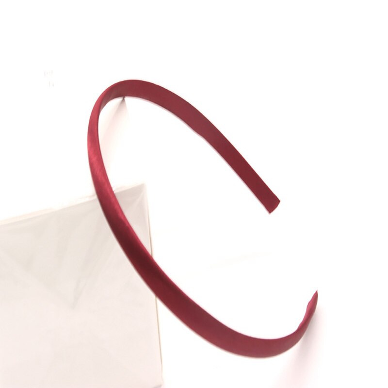10 sztuk 10mm tkaniny pokryte pałąk kolorowe włosy obręcze puste ustawienia bazowe dla DIY Making dzieci dziewczyny akcesoria do włosów ustalenia: Burgundy