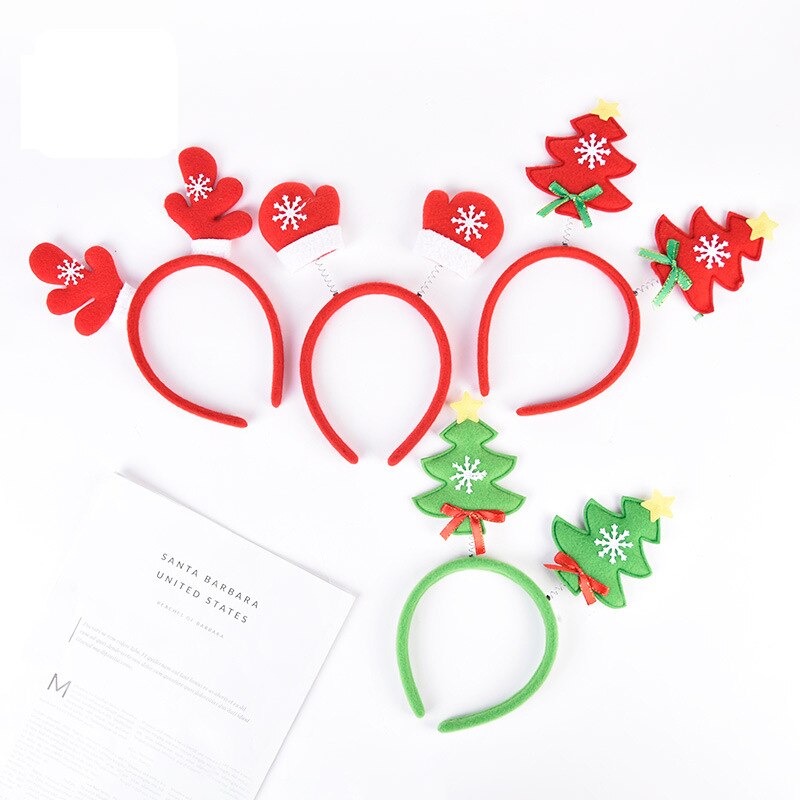 Gants de sapin de noël en bois, 1 pièce 25x12cm, bandes de cheveux pour enfants et adultes, accessoires de décoration de fête de noël