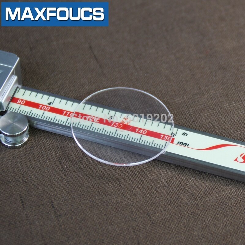 Klocka safirglas tjockt 2.0mm platt 20 - 29.5mm anti repa runt transparent kristallglas för klocka reparation