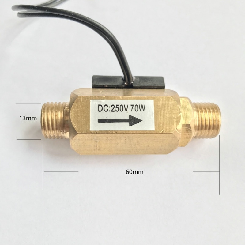 USM-FS41TA Normally open Circuit Magnetic Flow Switch 70W Max Load DC250V AC220V Max Reliable BSP G1/4" Male made of Brass