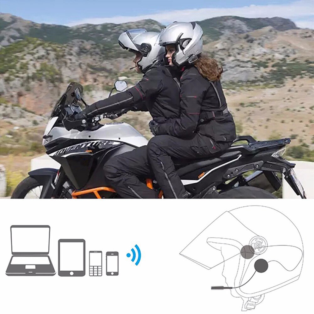 Motorcycle Helmet Bluetooth Headset Easy Rider Helmet Intercom Interphone Stereo Handsfree Headphone for Mobile Phone FM Radio