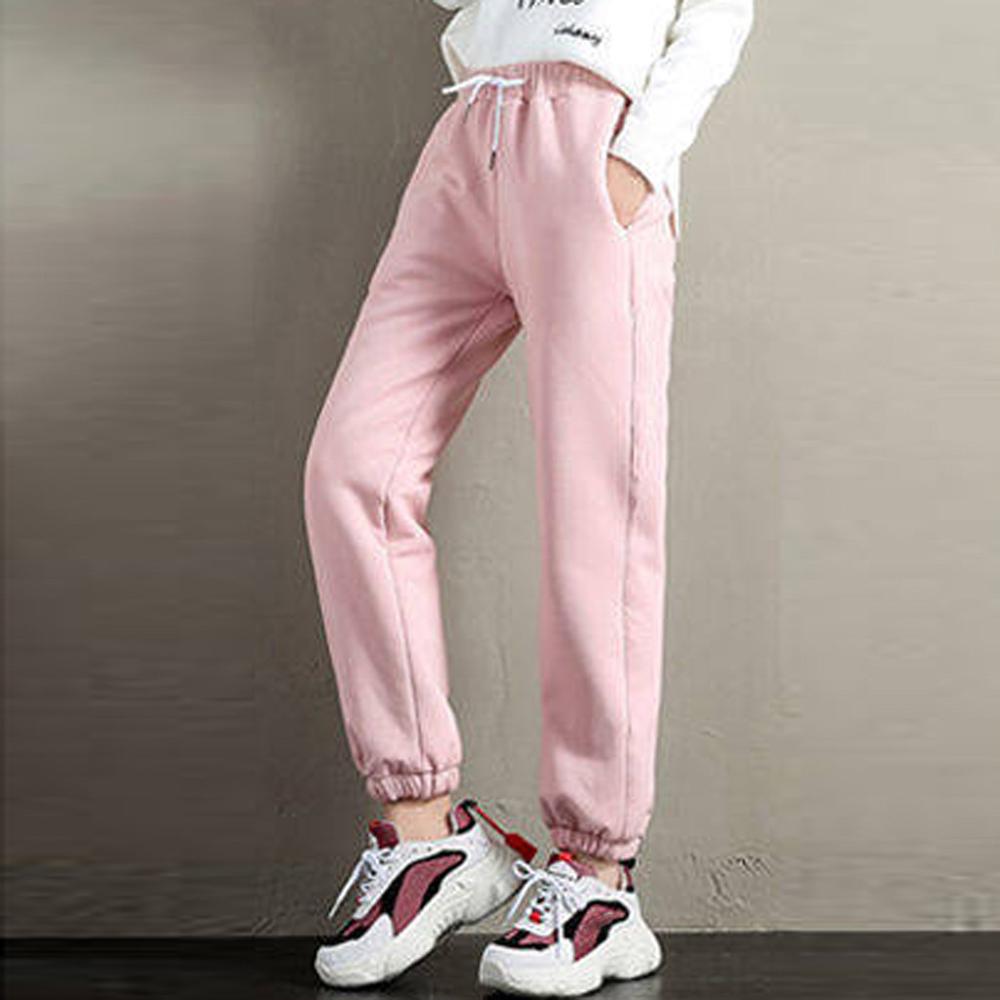 nouvelles femmes décontracté pantalon de survêtement ample solide cachemire poche mi pantalon sport pantalon Long cordon