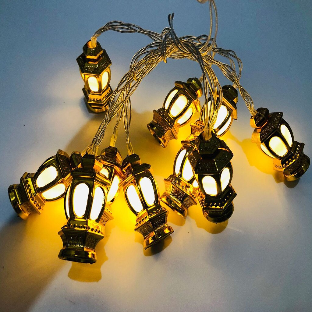 Guirlande lumineuse Led Eid Mubarak, rideau lumineux décoratif pour ,