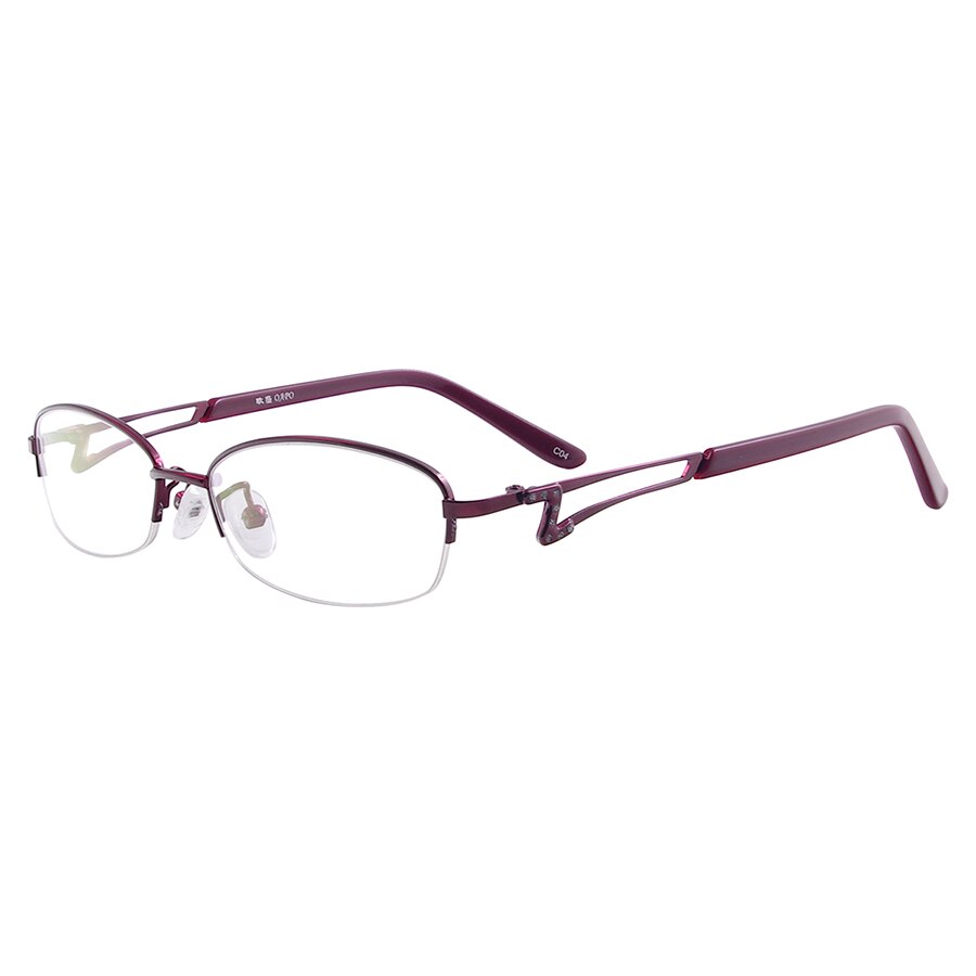 Women Half Rim Oval Eyeglasses Frame Metal Prescription Glasses Frame For Optical Lens Myopia Reading Multifocal