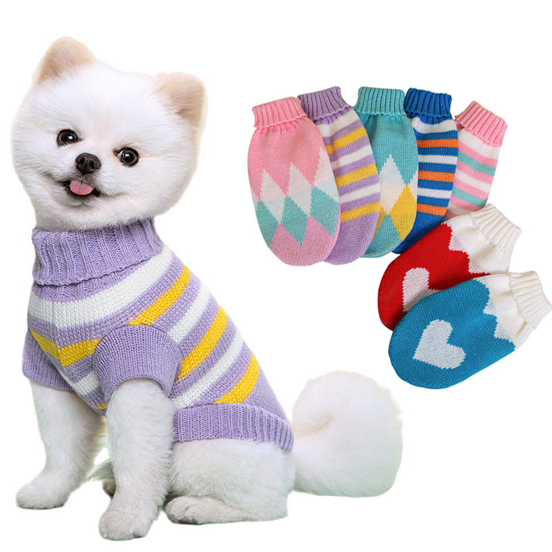 Inverno quente cães camisola filhote de cachorro tricô macio para cães pequenos médios gatinhos roupas animais de estimação pulôver chihuahua casaco buldogue trajes