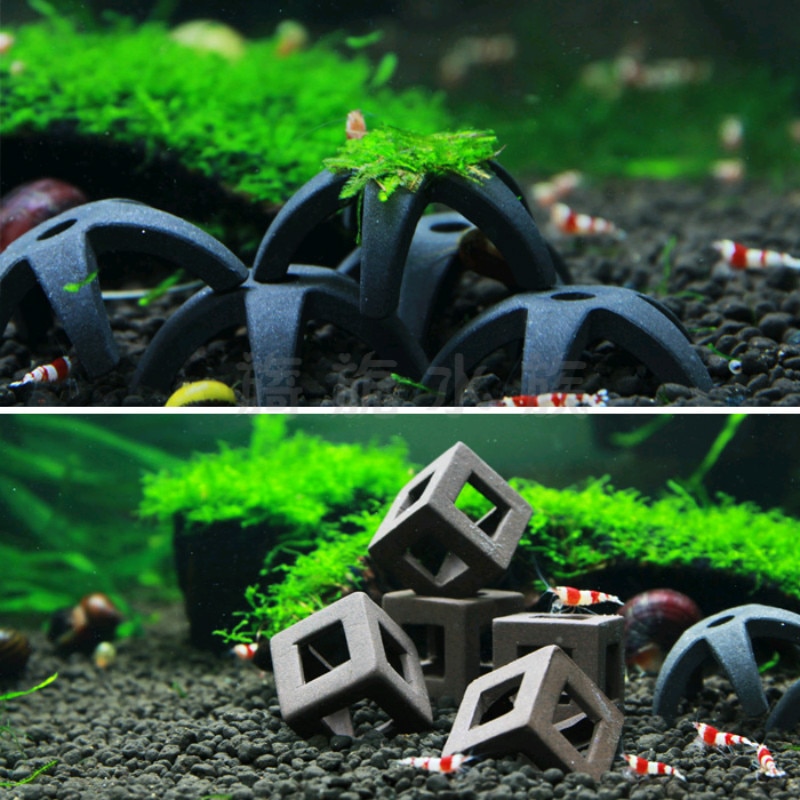 1/3/5pcs Keramische Zeester Vierkante Aquarium Ornament Schuilplaatsen Decoratie Aquarium Landschapsarchitectuur Mini Huis Onderdak voor Garnalen