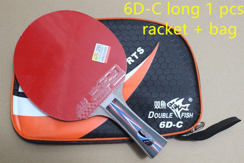 original double fish D Series Table tennis rackets . finished product Table tennis racquet: 6D C long cloth bag