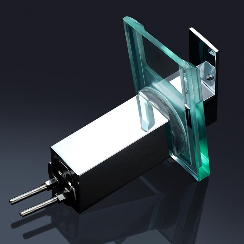 Led handfat kran mässing vattenfall temperatur färger ändra badrum blandare kran däck monterad tvättställ glas kranar