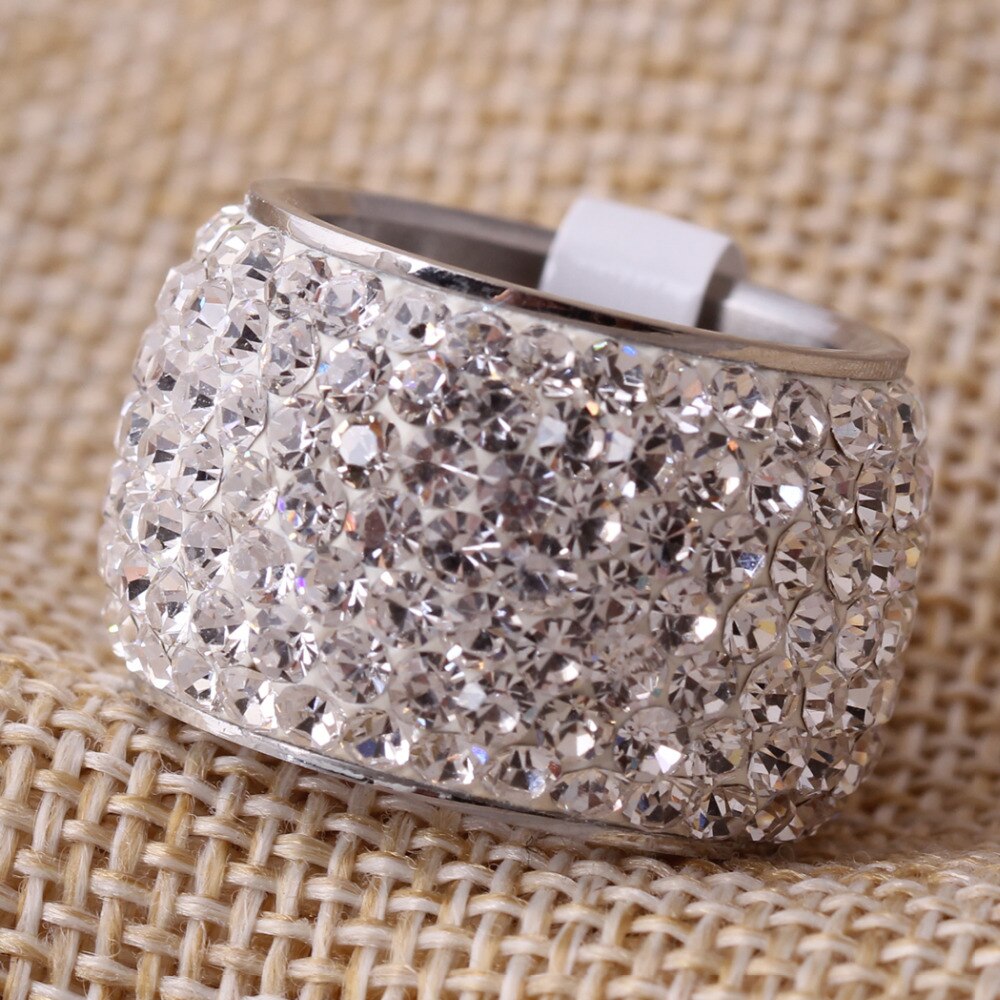 Classic Six Row Crystal Jewelry Wedding Ring !