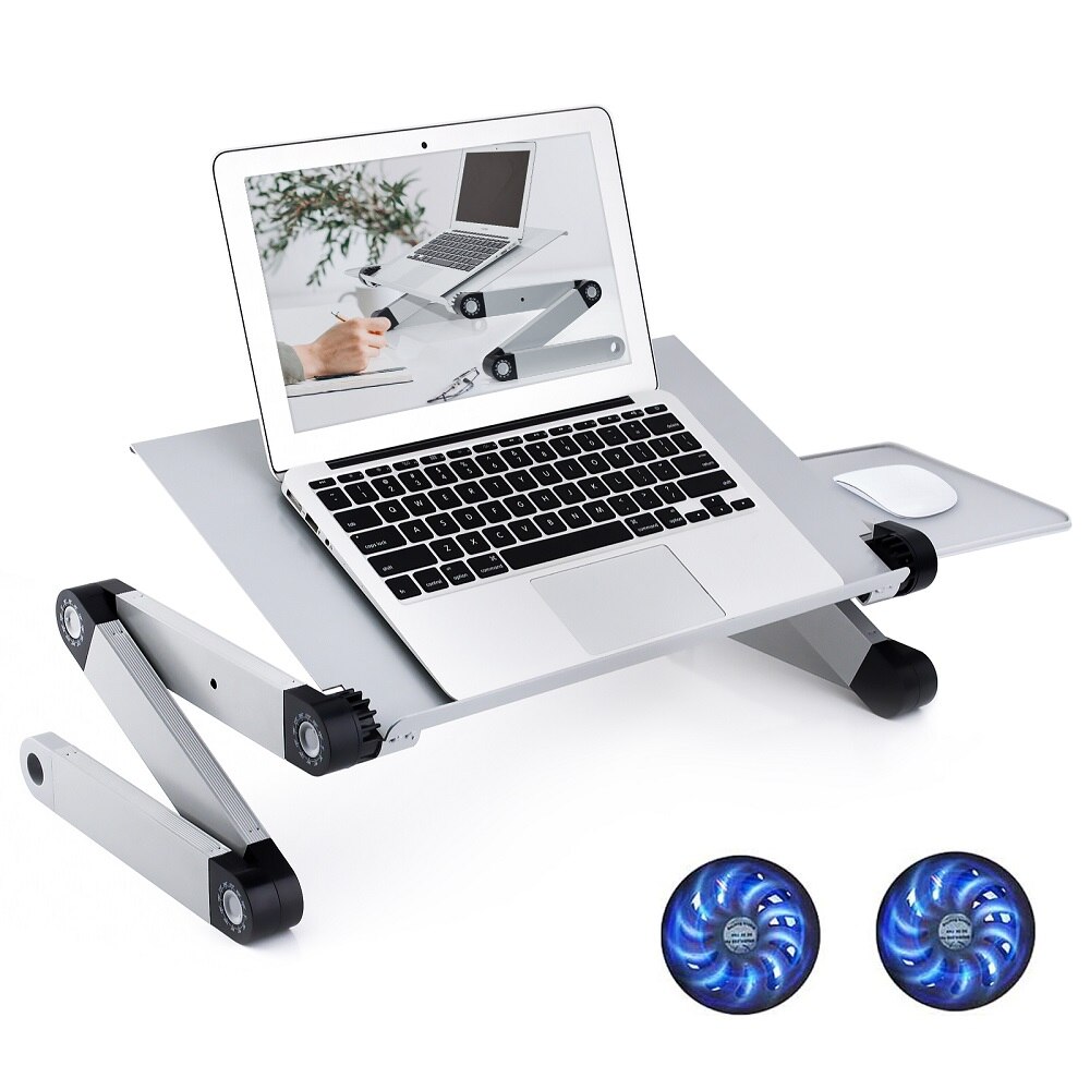Supporto per Laptop portatile ventola di raffreddamento Computer ergonomico in alluminio pigro per TV letto divano PC Notebook con tappetino per Mouse scrivania trasporto di goccia