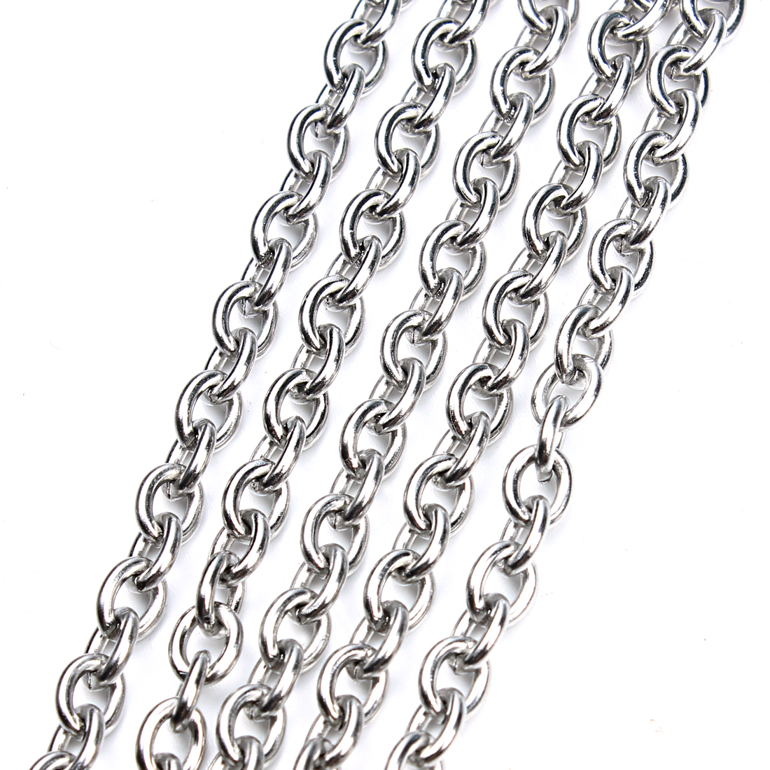 5 yardas/lote de cadena de acero inoxidable, cadena de Metal en forma de O, cadena retorcida, cadenas de eslabones anchos para hacer joyería DIY, collares y pulseras: S