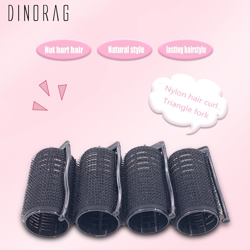 4Pcs Hair Curler Nylon Hairdressing Home Use DIY Magic Stick Self-Adhesive Hair Rollers Styling Roller Roll Curler Styling Tools