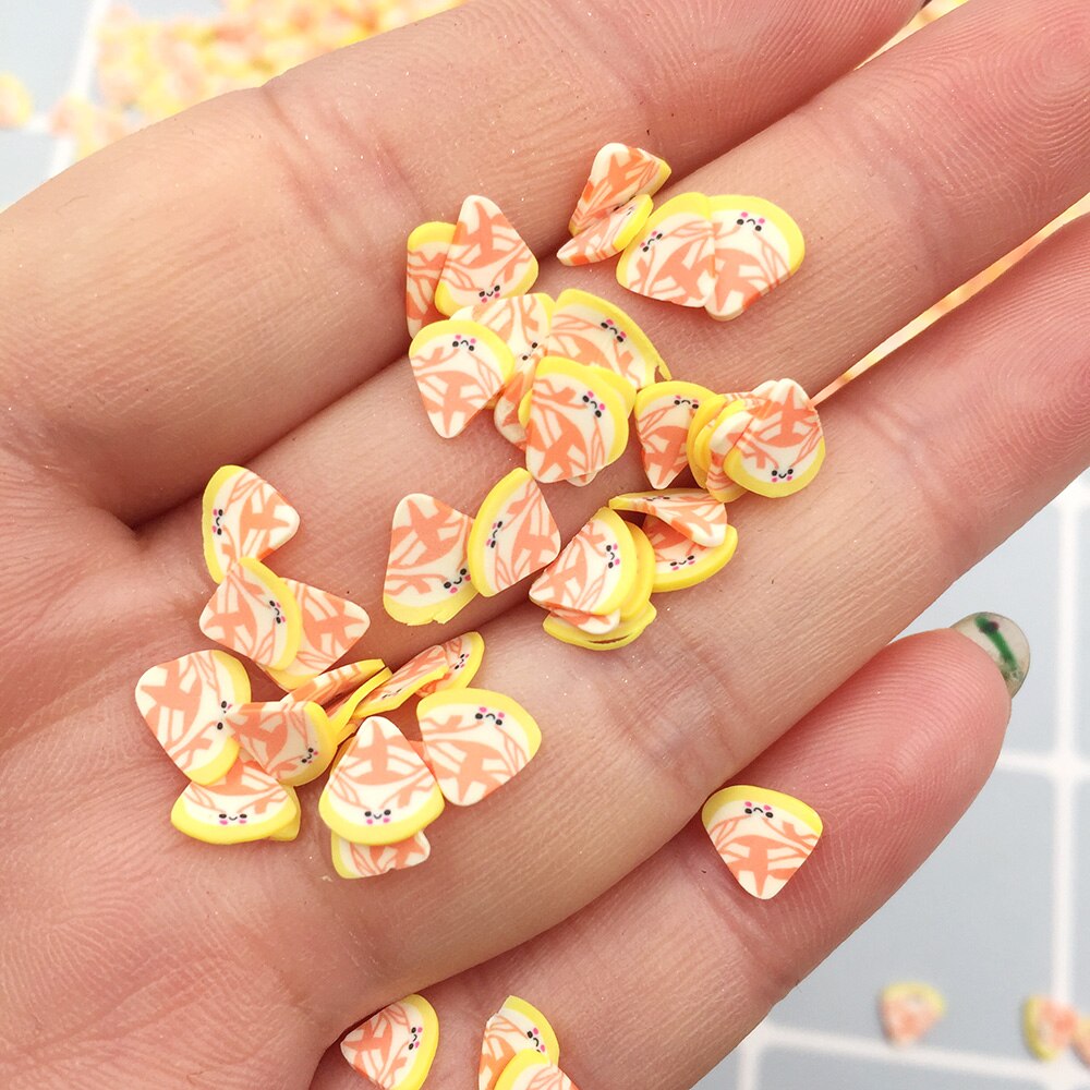 60g Polymer Clay Pizza Slices Clay Sprinkles for Crafts DIY Nail Art Decorations Scrapbook Phone Deco:8mm
