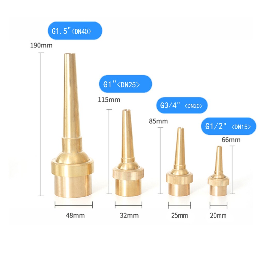 Female Thread G1/2" 3/4" 1.0" 1.5" Adjustable Fountain Nozzles Brass Decorative Water Fountains Head Garden Water Jet Pond