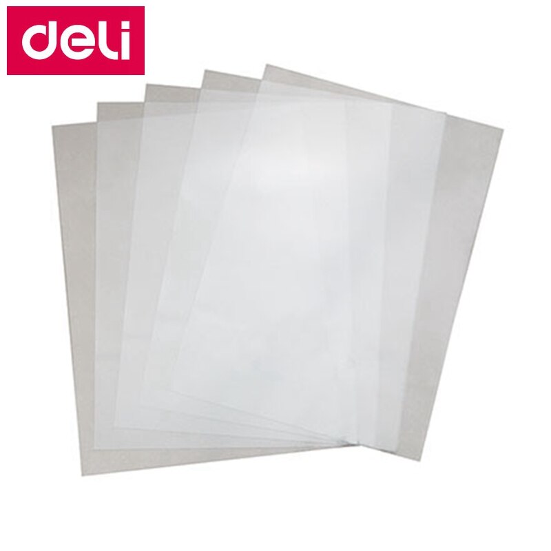 50 Stks/partij Deli 3820 Pvc Binding Film A4 297X210 Mm Kam Binding Machine Leveranciers 0.2 Mm A4 Transparant binding Film