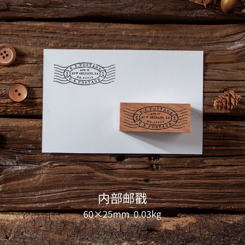 Antique Postmark Wood Seal Bullet Journal Rubber Stamps for Scrapbooking Cards Decoration Embossing Craft standard stamp: 5