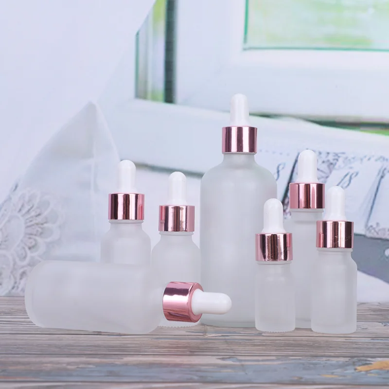 Frosted Glazen Druppelflesjes Lege Etherische Olie Flessen Potjes Met Pipetten Parfumflesjes