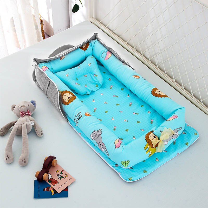 Abnehmbare Baby Nest Bettwäsche Stoßstange Neugeborenes Reise Matratze Schläfer Zaun 85x45cm: 8