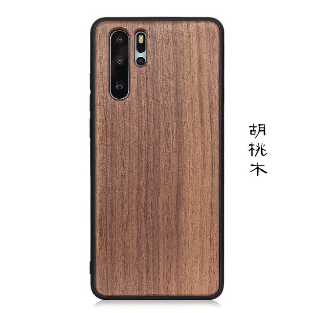 100% Natural Green Bamboo Wooden Hard Phone Cover For Huawei P30 Pro / P30 P40 Real Walnut Rosewood Cherry Wood Skin Cases: For Huawei P40 / Walnut