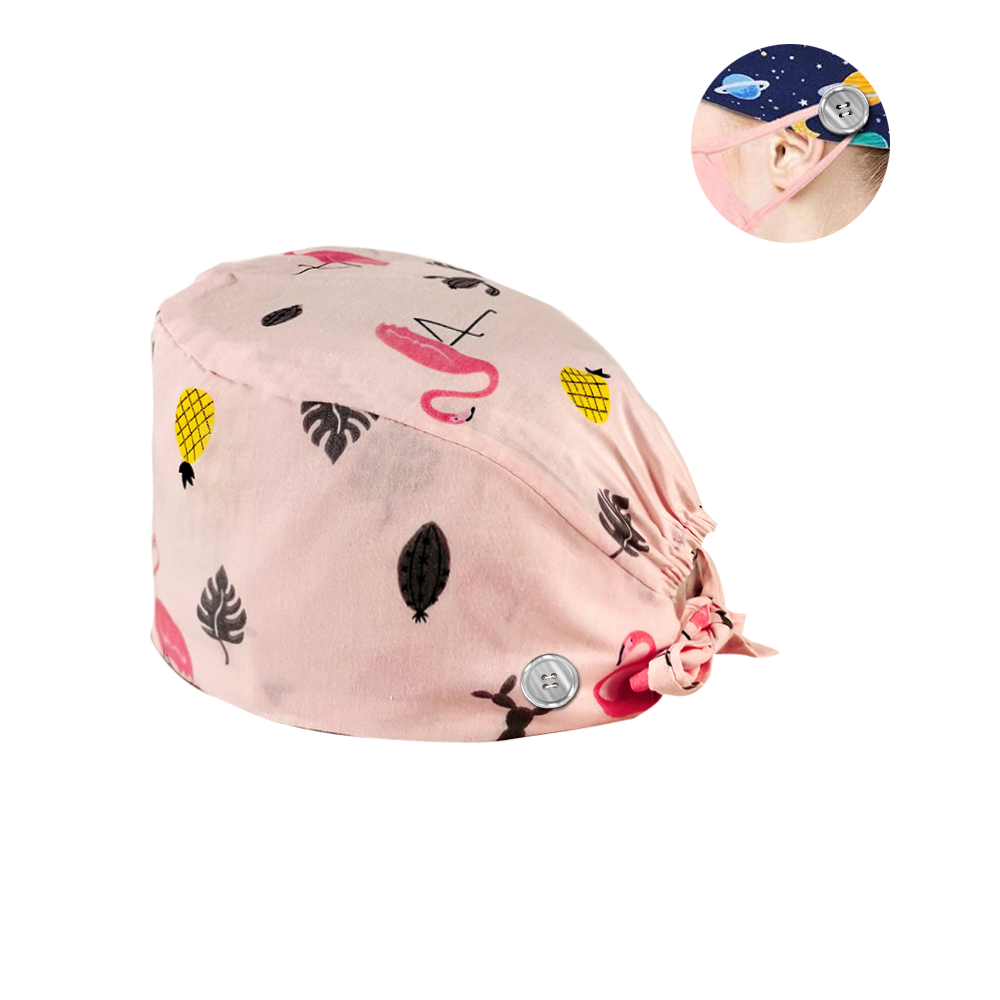 Hc2k12007− bonnet unisexe absorbant la sueur, service de santé pour le travail, chapeau imprimé, nettoyant pour femmes et hommes, couvre-chiens frottés et boutons: hat12032