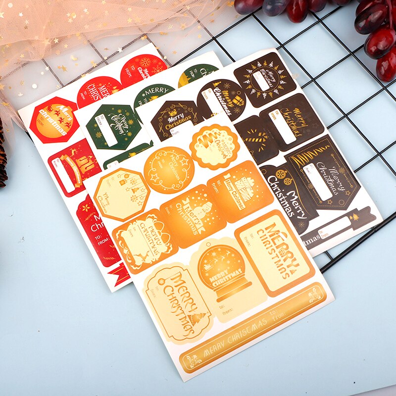 8 stuks papieren blanco sluitlabels etiketten kerstversiering thuis doe-het-zelf stickers