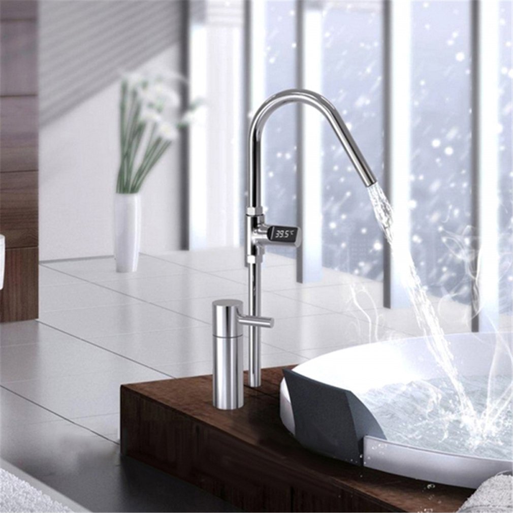 Termómetro de ducha de agua en casa con pantalla LED, medidor de temperatura de agua eléctrico autogenerador para el cuidado del bebé
