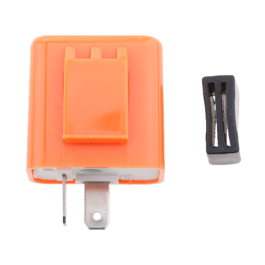 2-Pin Adjustable LED Indicator Electronic Flasher for Motorbike Orange