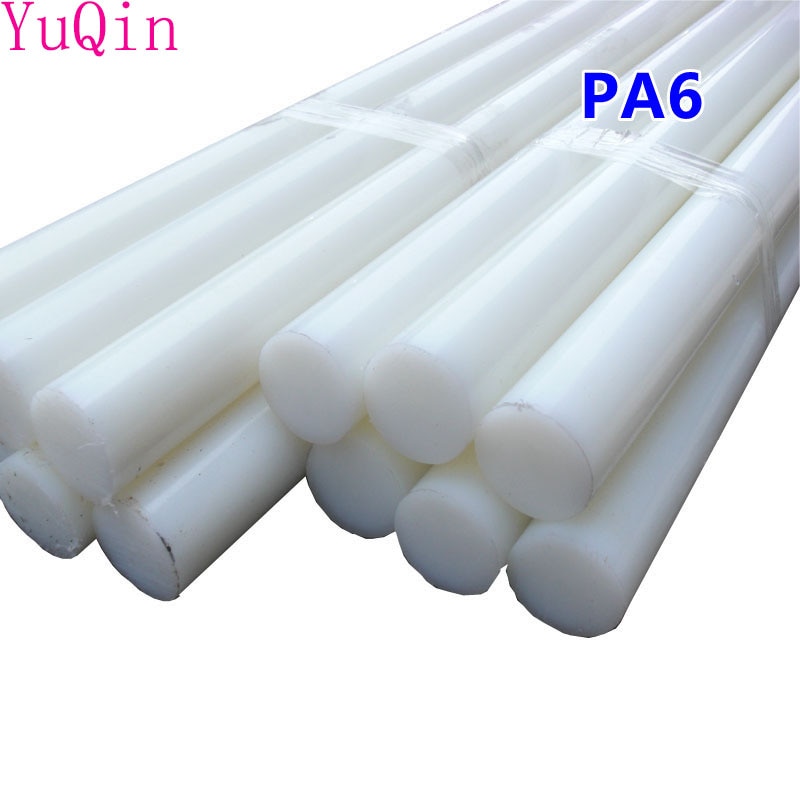 50cm / 25cm white Polyamide stick PA6 pure Nylon rods Wear resistant rod dia.4mm~45mm bar For machining