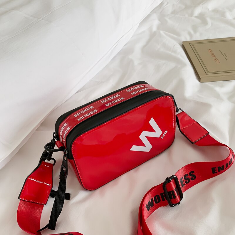 Axukes kamerataske ms. lille firkantet taske bredbånd skulder messenger taske rejsetaske: Rød