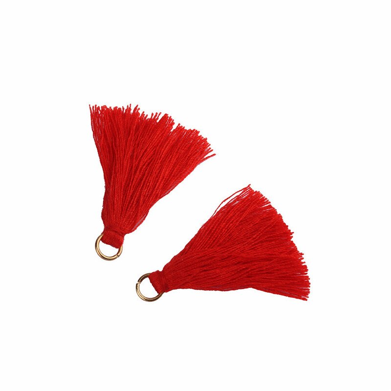 Anneau suspendu gland frange pendentif | 100 pièces, bricolage, petits glands garniture vêtements rideau décoratif boucles d'oreilles composants de bijoux: Red tassls