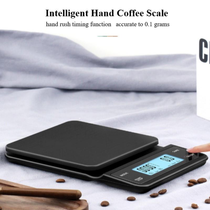 Elektronische Weegschaal Lcd Hdtv Display Hand Koffie Elektronische Weegschalen Usb Oplaadbare Timing Keukenweegschaal 13*19.5Cm