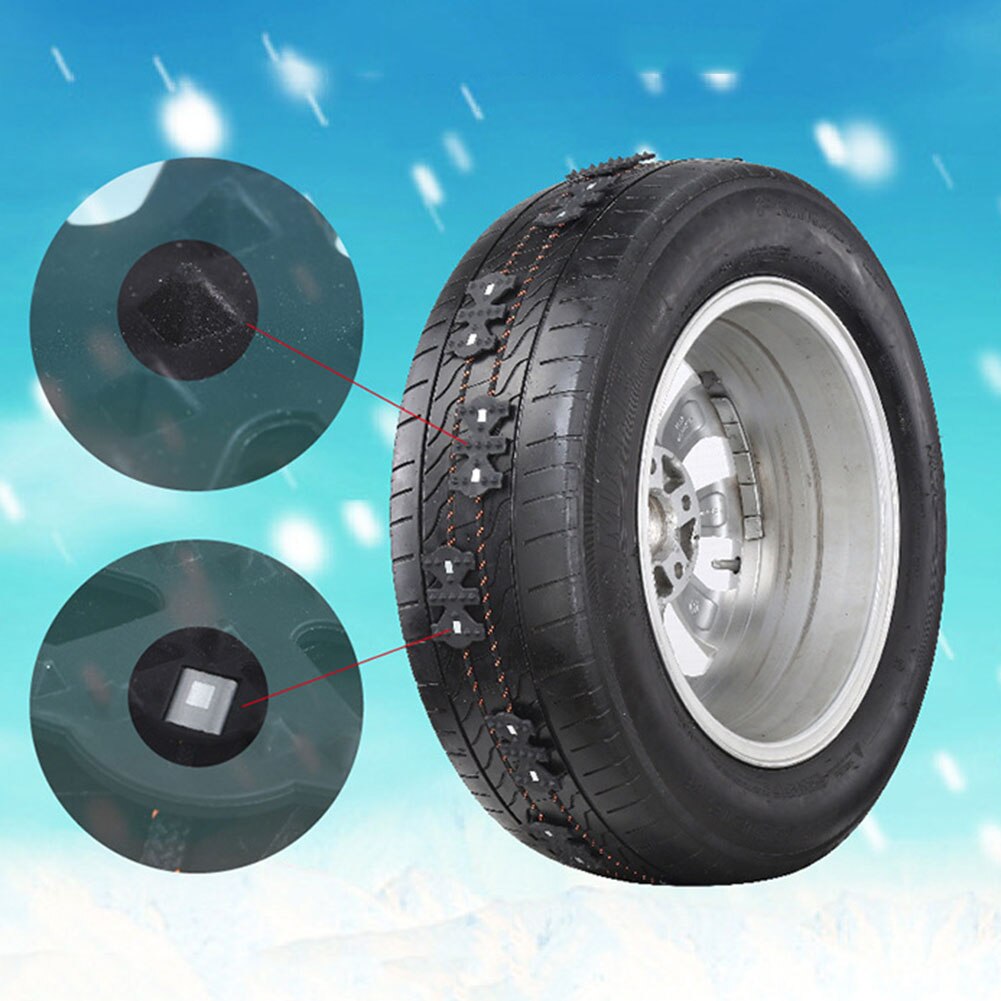 Sort autohjul dæk nødsituation anti-glidekæde off-road køretøj suv universal vinter sne skridsikre dæk kæder biltilbehør