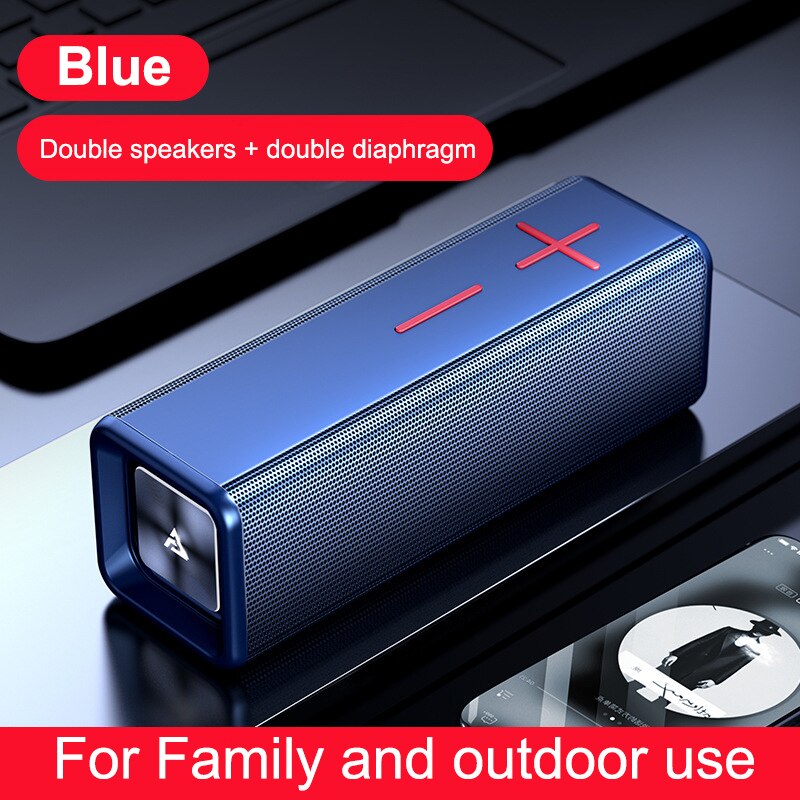 Mini Bluetooth-Compatibel Soundbar Luidspreker Kolom Draadloze Draagbare Outdoor Speaker Bass Sound Box Speaker Voor Pc Gamer Telefoon: Blue