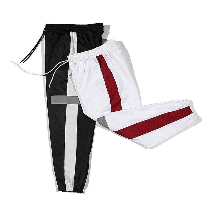 Men Sports Fitness Pants Striped Sweatpants Trousers Sport Hip Hop Jogging Pants