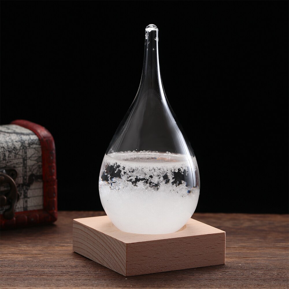 Barómetro de Navidad, gotitas, Storm Glass, botella de cristal con forma de gota creativa, estación meteorológica para el escritorio, Predictor meteorológico, decoración