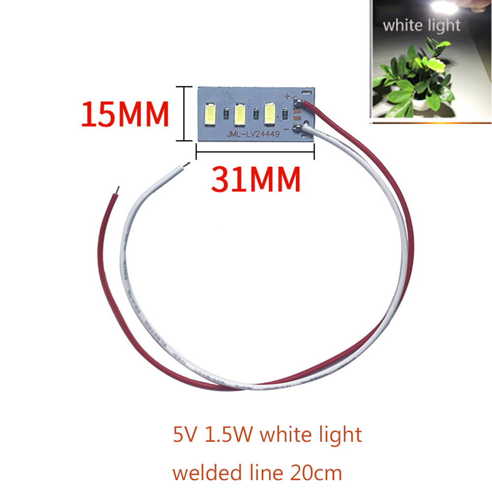10 Uds alto brillo 1,5 W 5V LED 5730 SMD lámpara de Color bombilla de tablero de luz con línea rojo amarillo verde azul luz blanca cálida: Blanco