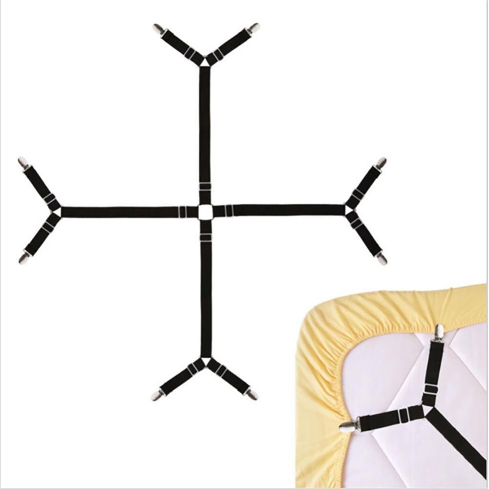 4 Claws Adjustable Bed Sheet Clip Fixator with Elastic Band