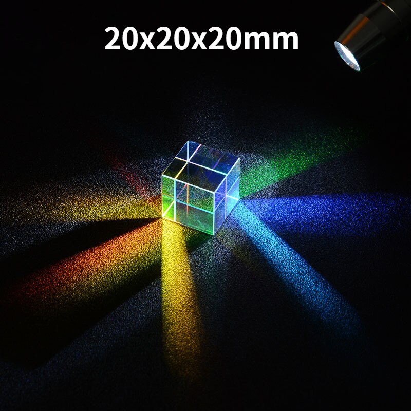 Cube Prism Color Optical Glass Prism 20x20x20mm Hexahedron Prism for Photography Decorations Scientific Experimental Instrument